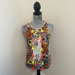 Anthro. RAGA Floral Swing Sleeveless Blouse, XS
